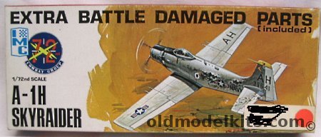 IMC 1/72  A-1H Skyraider with Extra Battle Damaged Parts, 484-100 plastic model kit